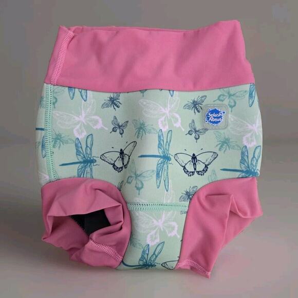 Splash About swim diaper PINK/GREEN Dragonfly‎ Size XXL 2-3Yr -N4 - Picture 1 of 4